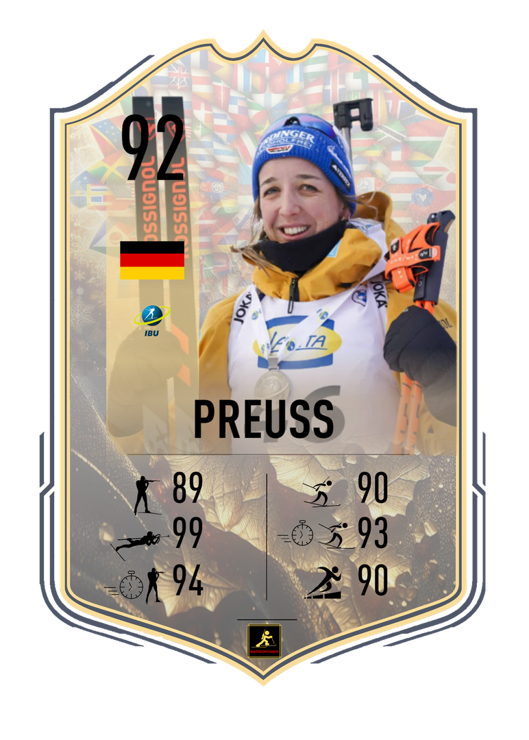 Franziska Preuss - Lenzerheide 2025 World Championships Star - Pursuit World Champion - Sprint Runner-up - 3rd in the Mixed and Single Mixed Relays - Biathlon Cards